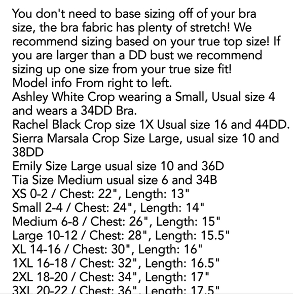 NWT Phierce Fashions brand crop Brami size 1x - Picture 3 of 5